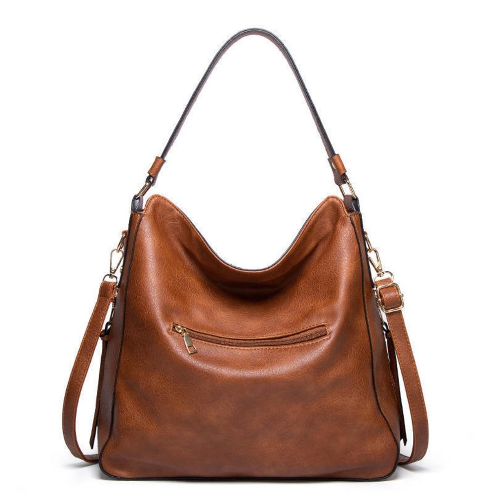 NWT Handbag Medium Size Hobo Bag / Purse Vegan Leather Black - Picture 2 of 6
